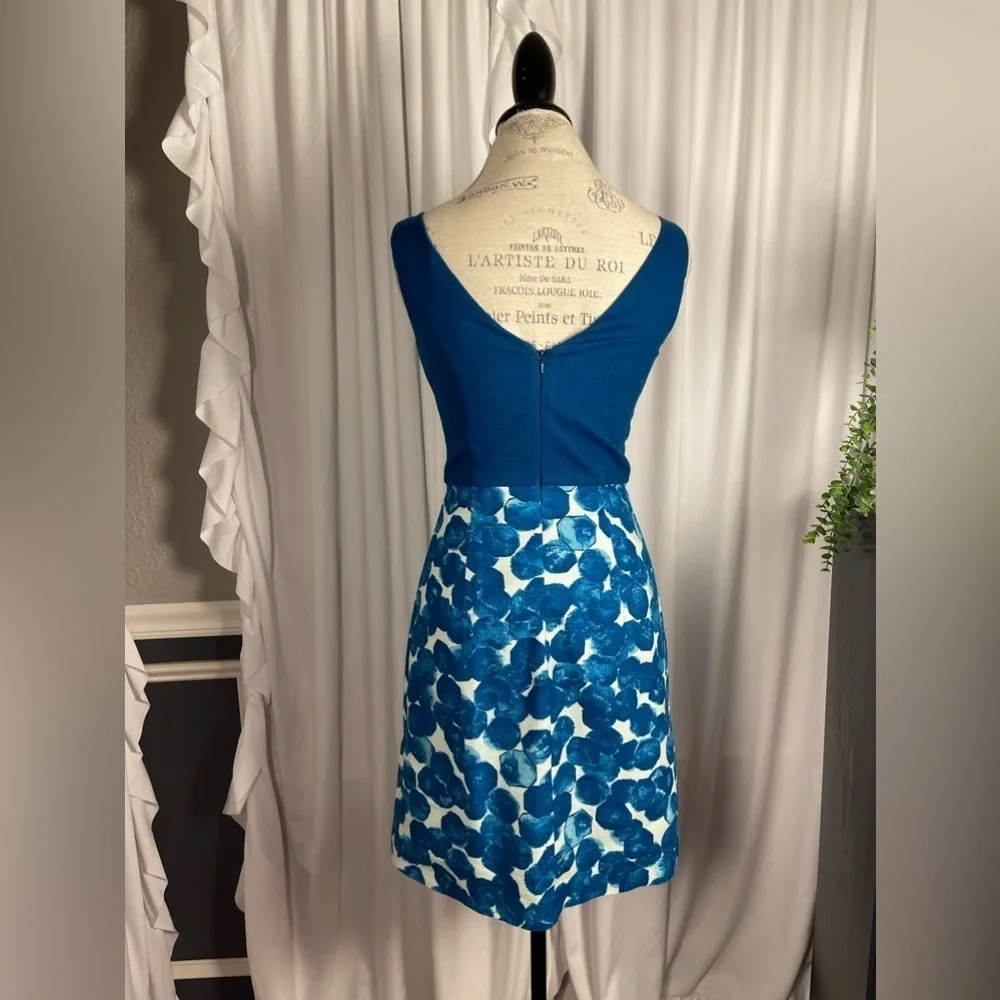 Anthropologie Tabitha Sleeveless Blue Floral Sheath Dress Size 2